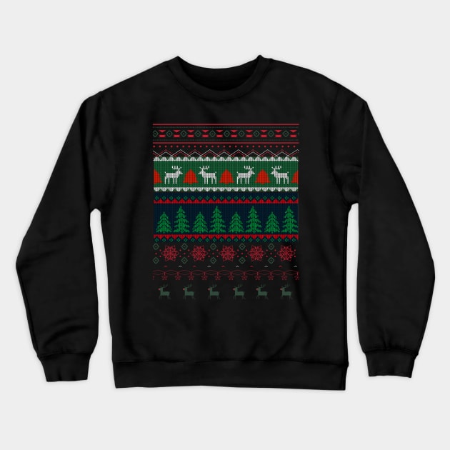 Your Own knitted Christmas Deers Crewneck Sweatshirt by Tee Trendz